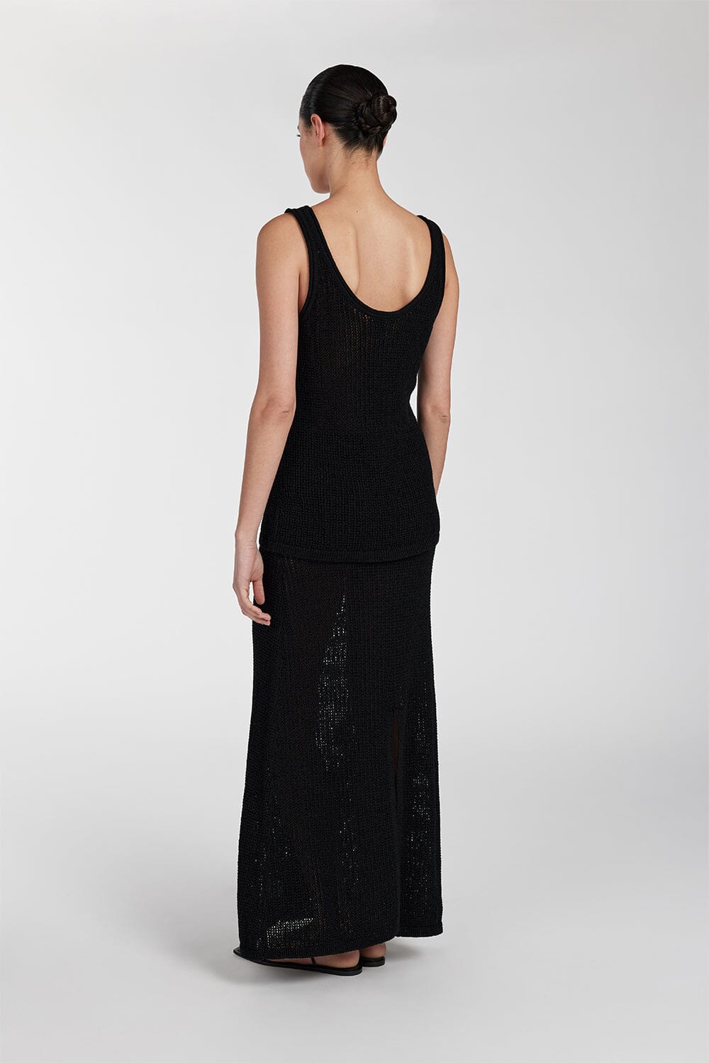 MARGOT BLACK CROCHET MIDI SKIRT - Image 5