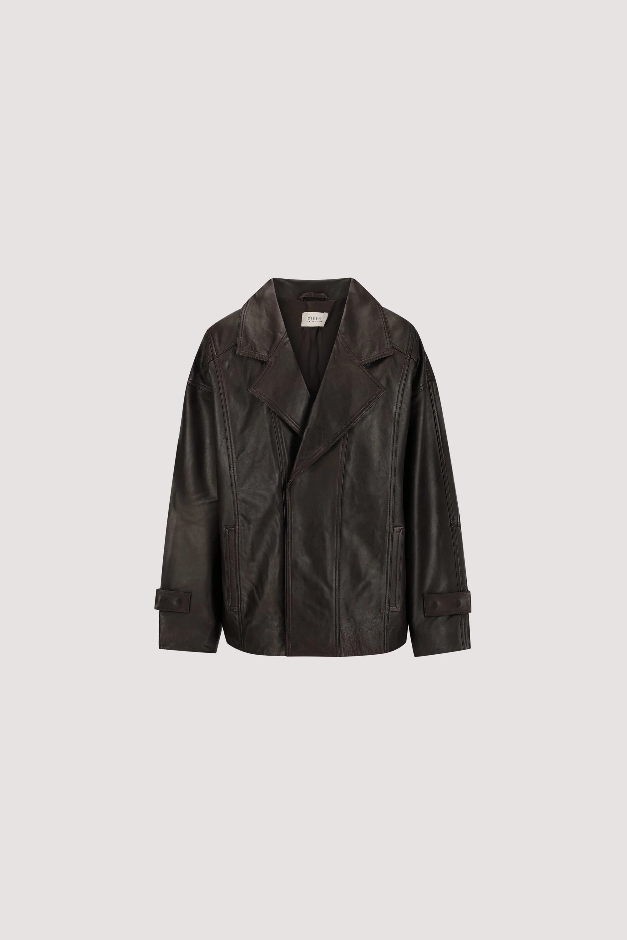 MARGOT CHOC OVERSIZED LEATHER JACKET - Image 8