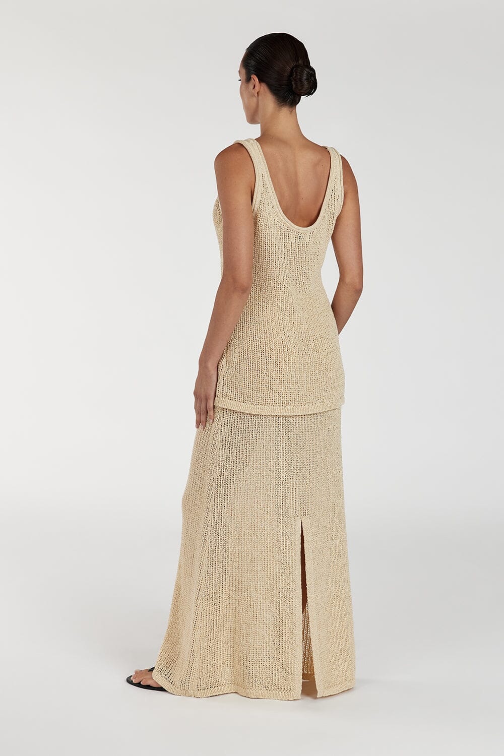 MARGOT WHEAT CROCHET MIDI SKIRT - Image 4