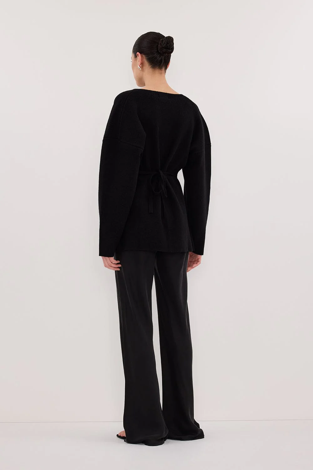 MARTHA BLACK CINCHED KNIT CARDIGAN - Image 4