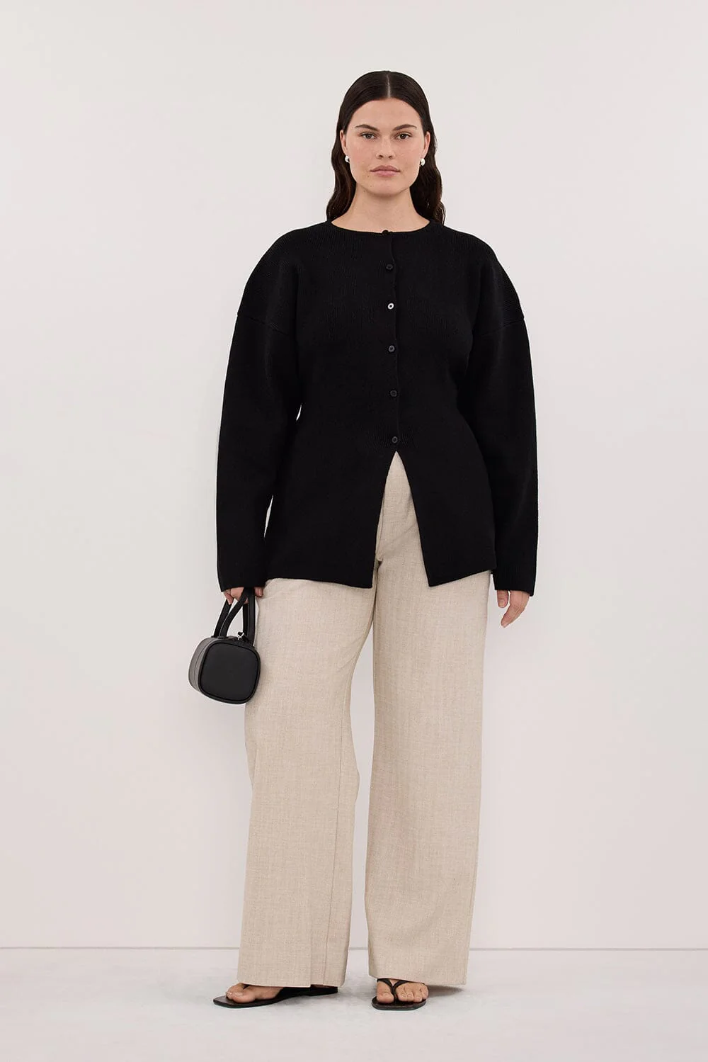 MARTHA BLACK CINCHED KNIT CARDIGAN - Image 6