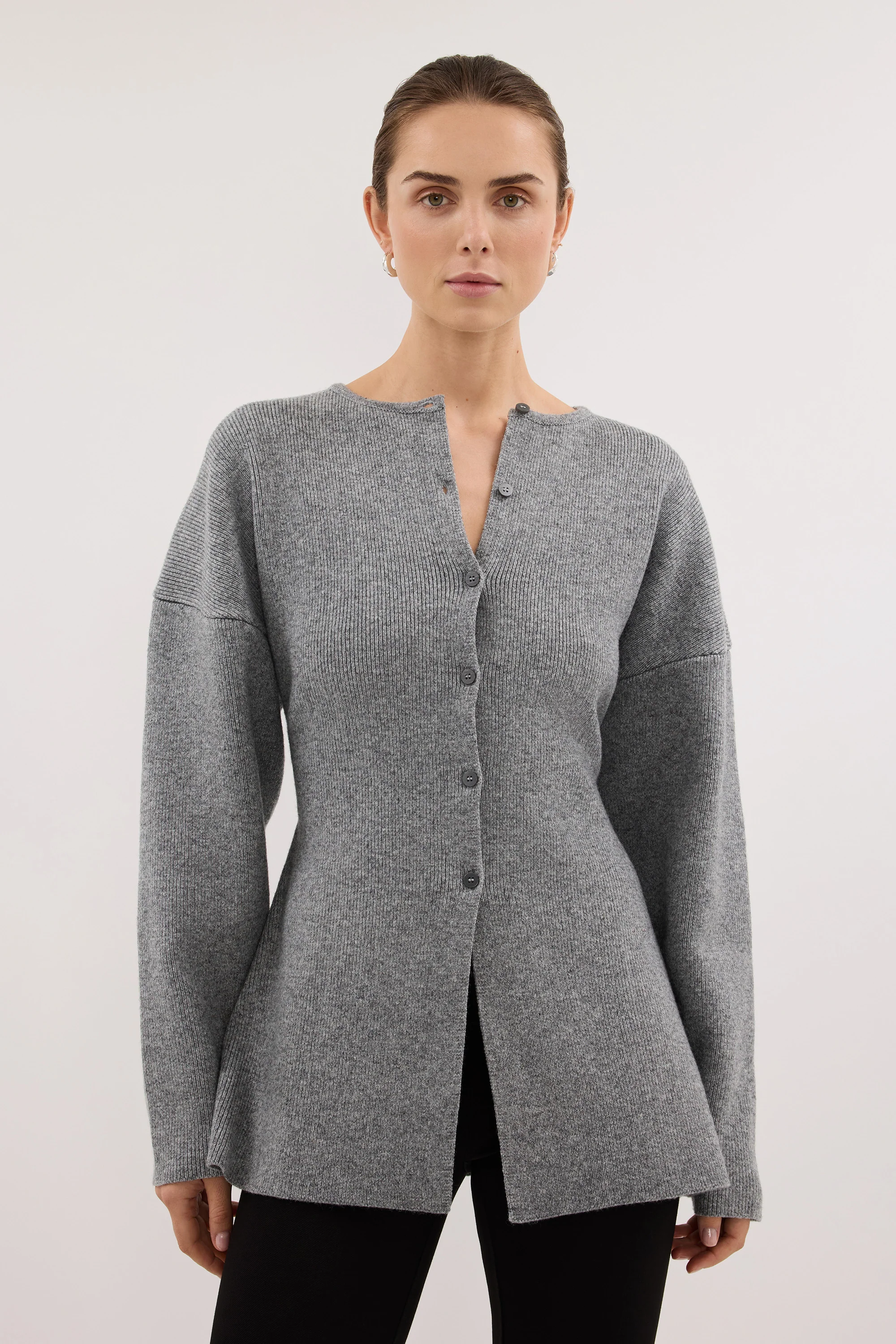 MARTHA GREY MARLE CINCHED CARDIGAN - Image 3