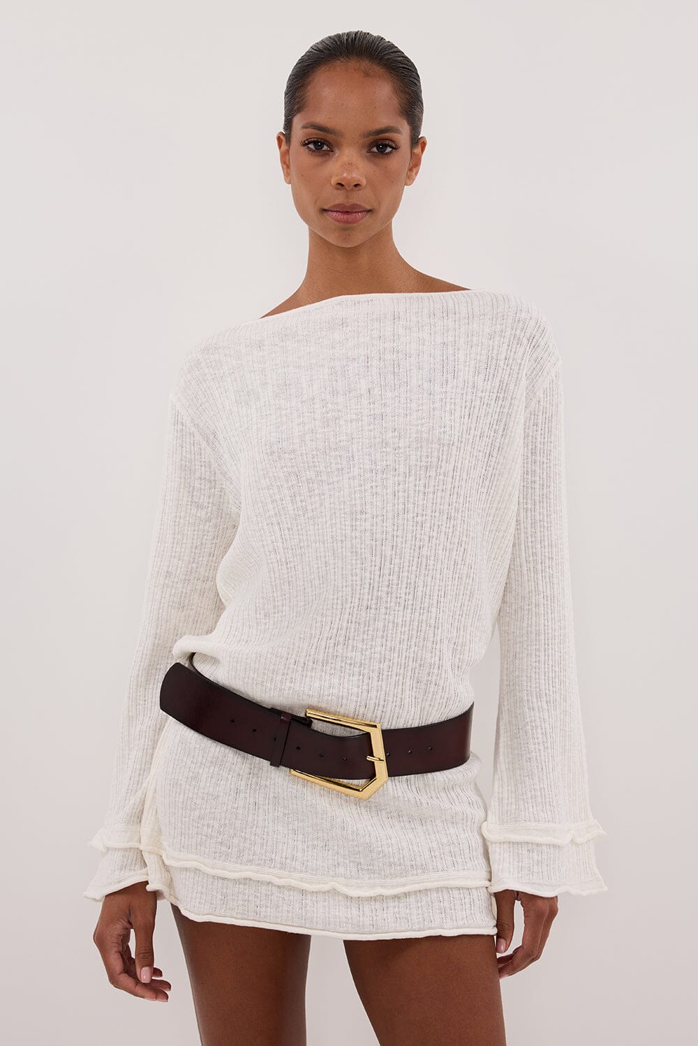 MAX IVORY KNIT MINI DRESS - Image 2