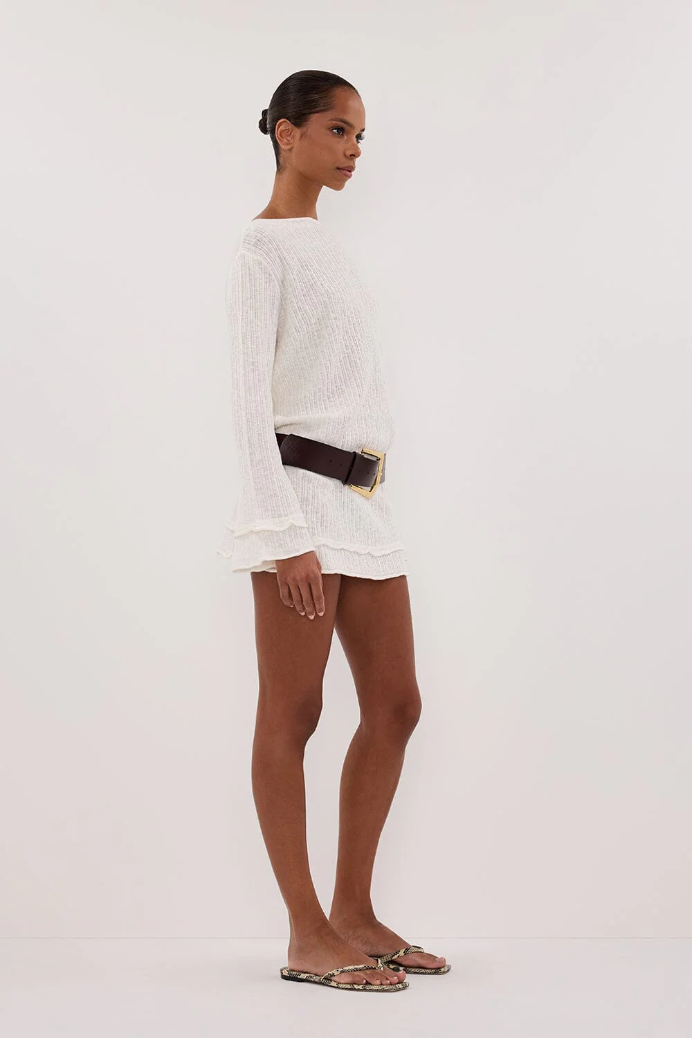 MAX IVORY KNIT MINI DRESS - Image 3
