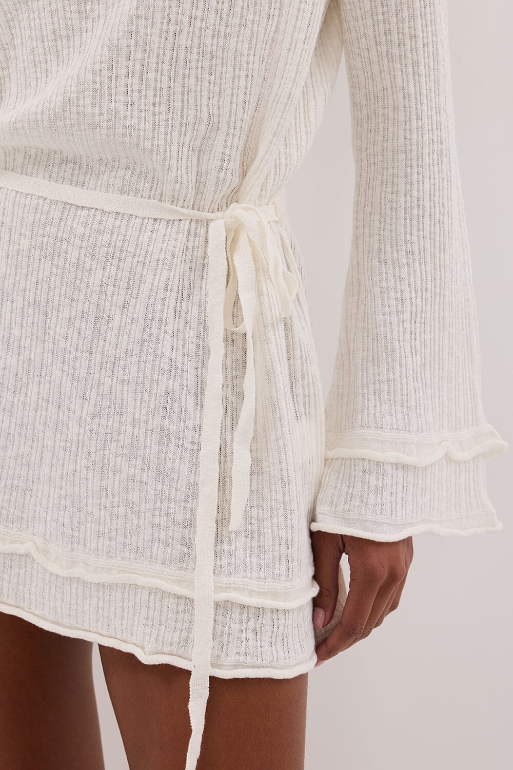 MAX IVORY KNIT MINI DRESS - Image 4