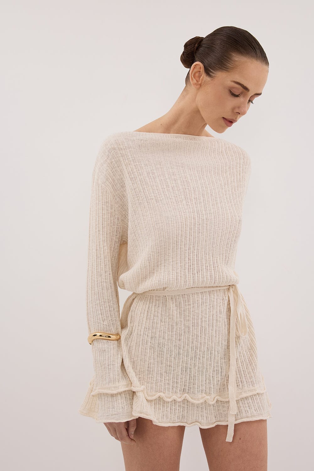 MAX NATURAL KNIT MINI DRESS - Image 2