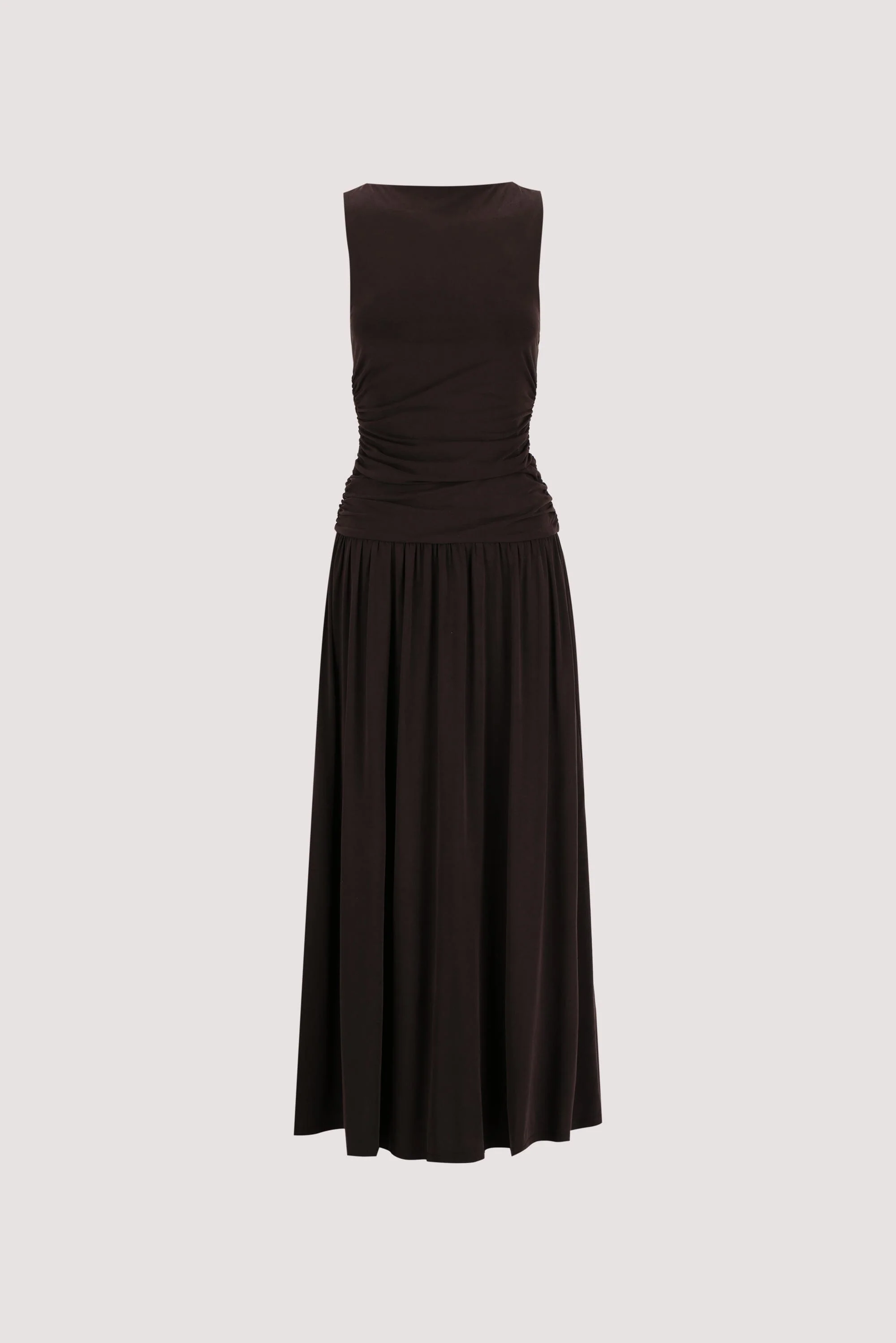 MEG BURNT CHOC SLEEVELESS KNIT MIDI DRESS - Image 8