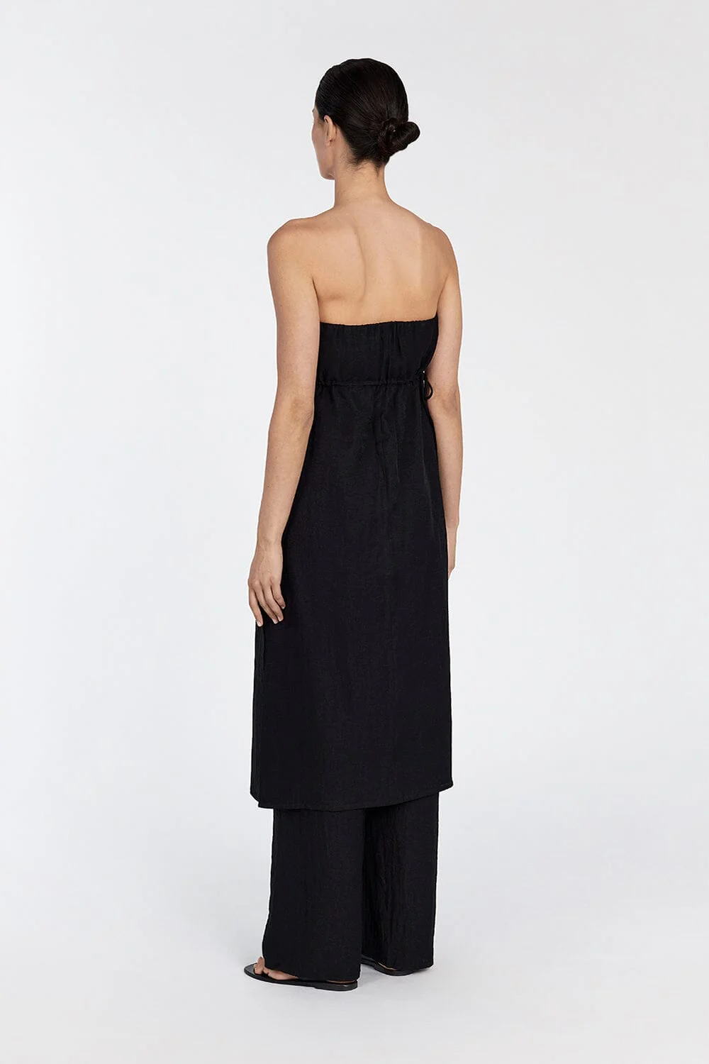 MEI BLACK LINEN BLEND TUNIC TOP - Image 4