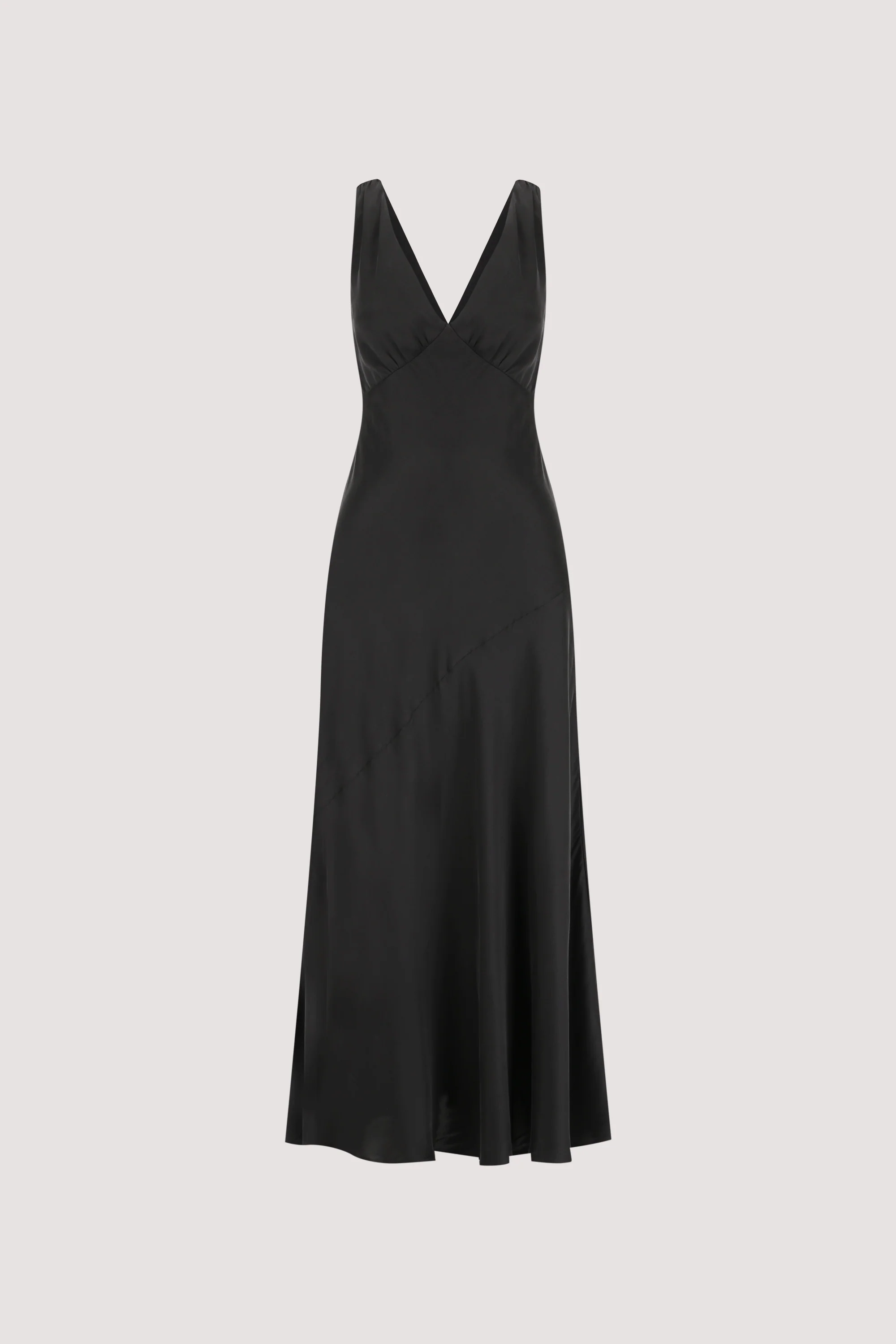 MILA BLACK SILK MIDI DRESS - Image 8