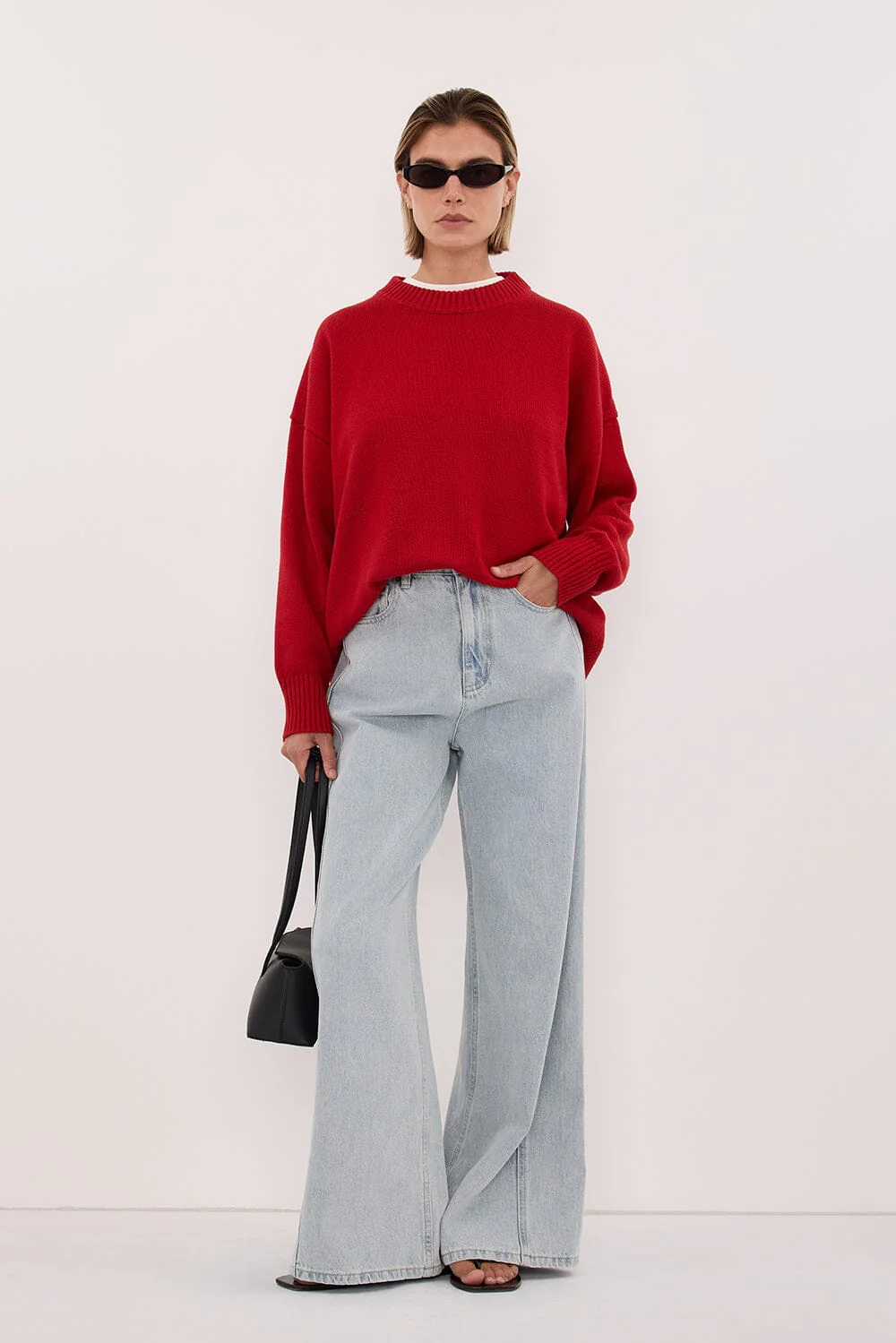 MILA BURNT RED CREW NECK KNIT JUMPER - Image 7