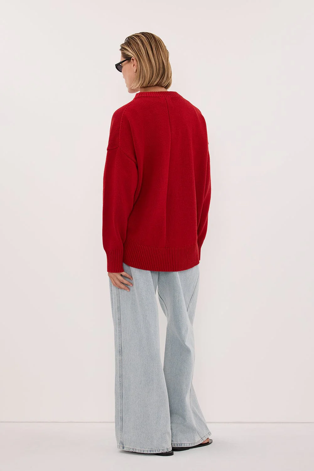MILA BURNT RED CREW NECK KNIT JUMPER - Image 8