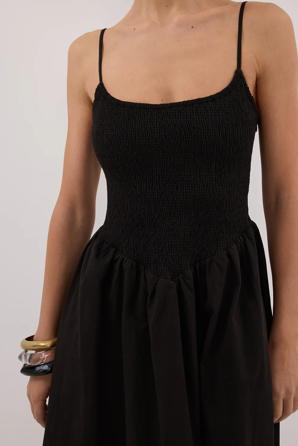 MILANO BLACK COTTON MIDI DRESS - Image 6