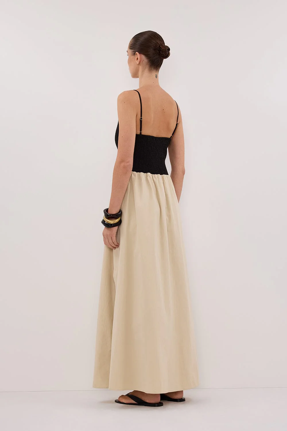 MILANO BLACK AND STONE MIDI DRESS - Image 4