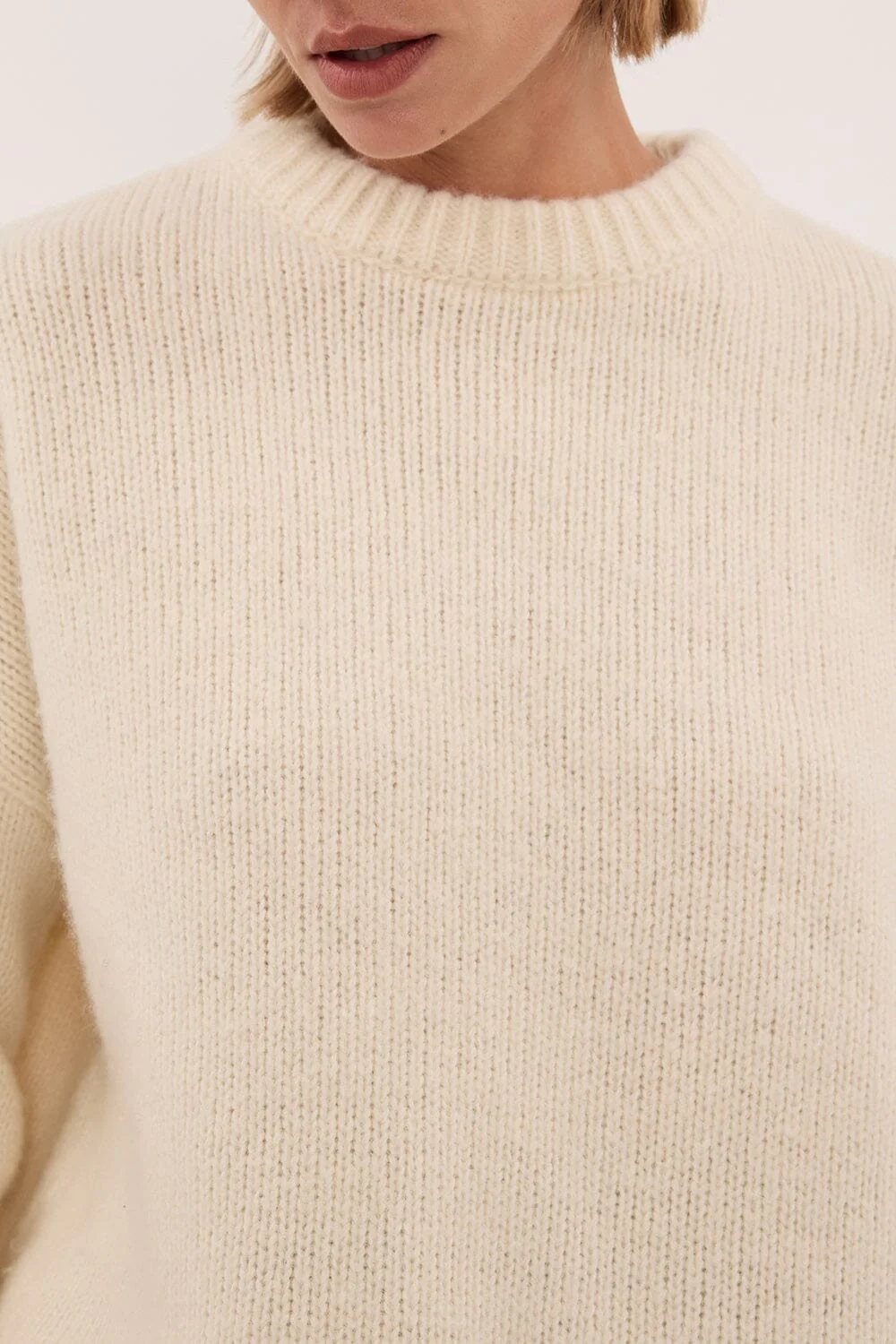 MILLY CREAM CREW NECK KNIT JUMPER - Image 6