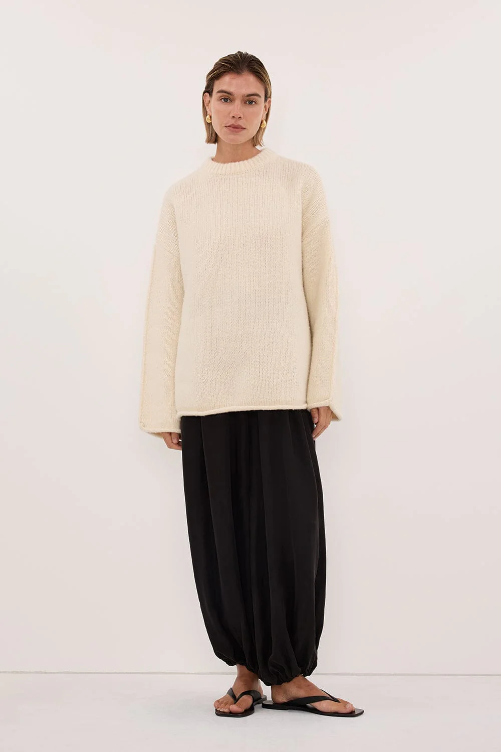 MILLY CREAM CREW NECK KNIT JUMPER - Image 7