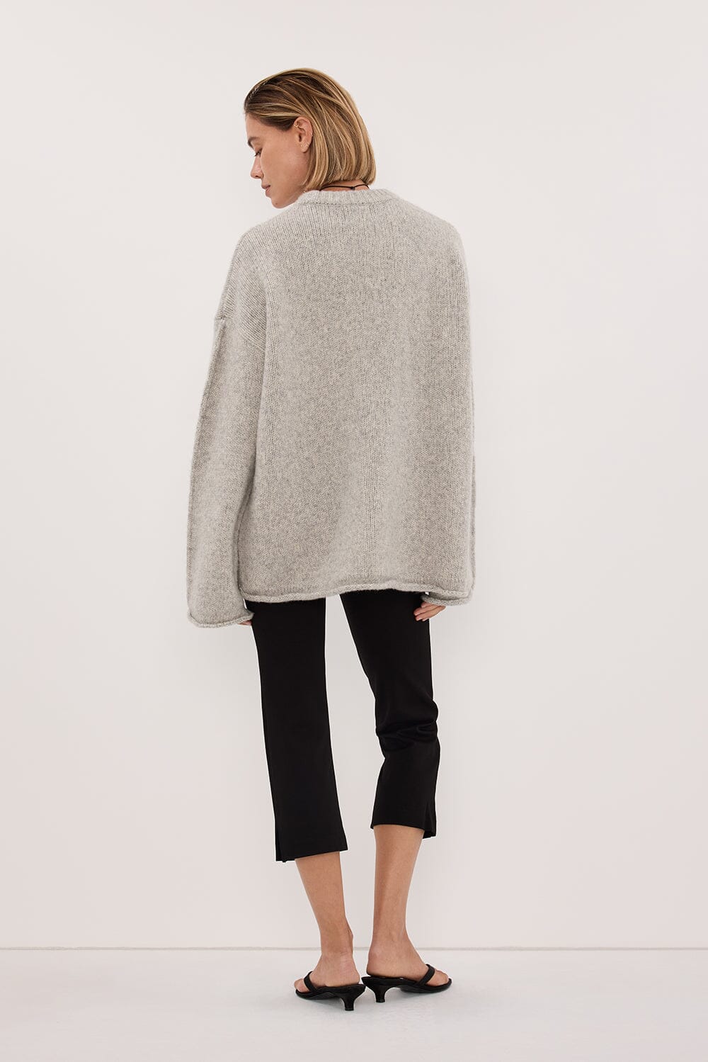 MILLY SILVER CREW NECK KNIT JUMPER - Image 4