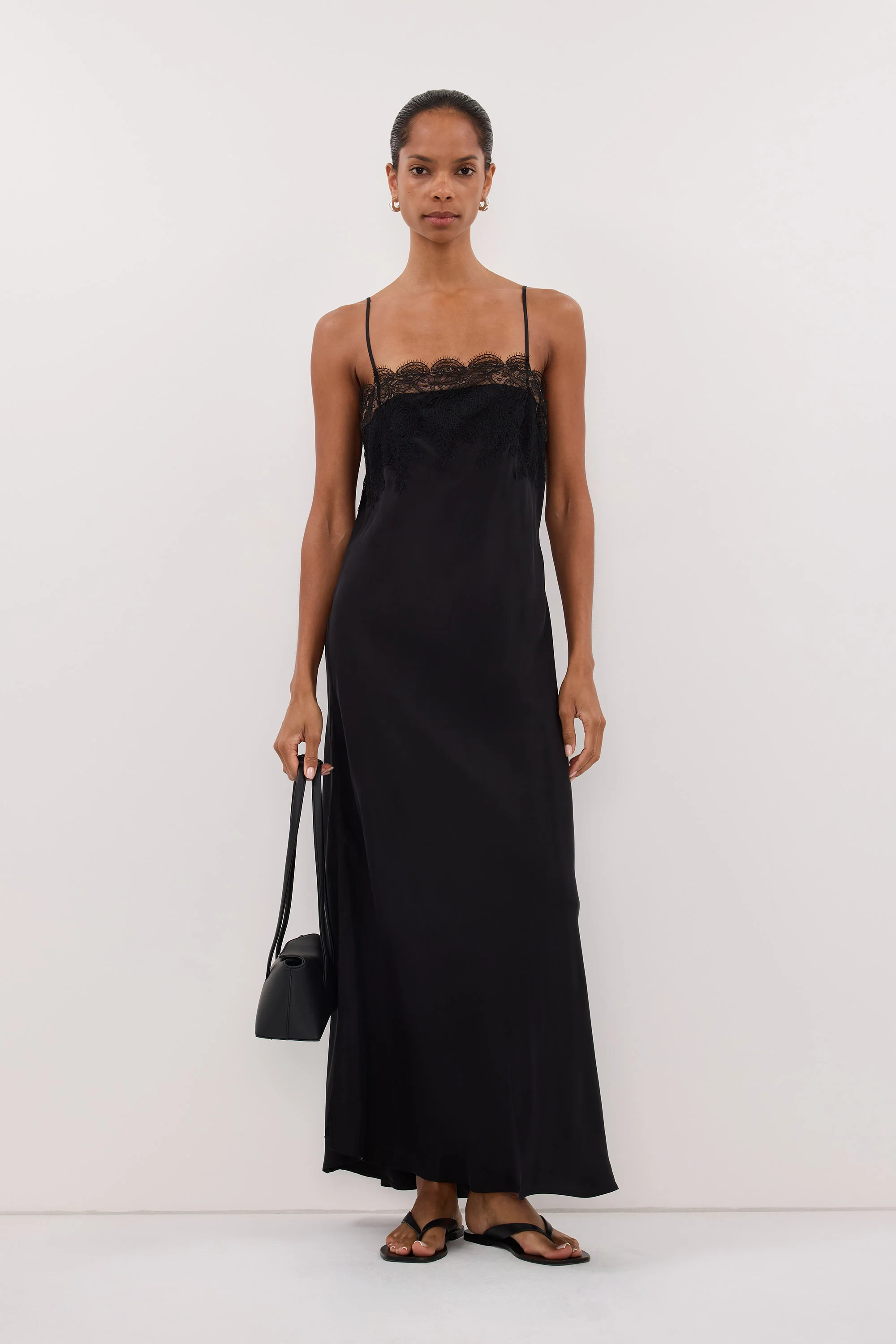 MINA BLACK CUPRO LACE DRESS - Image 3