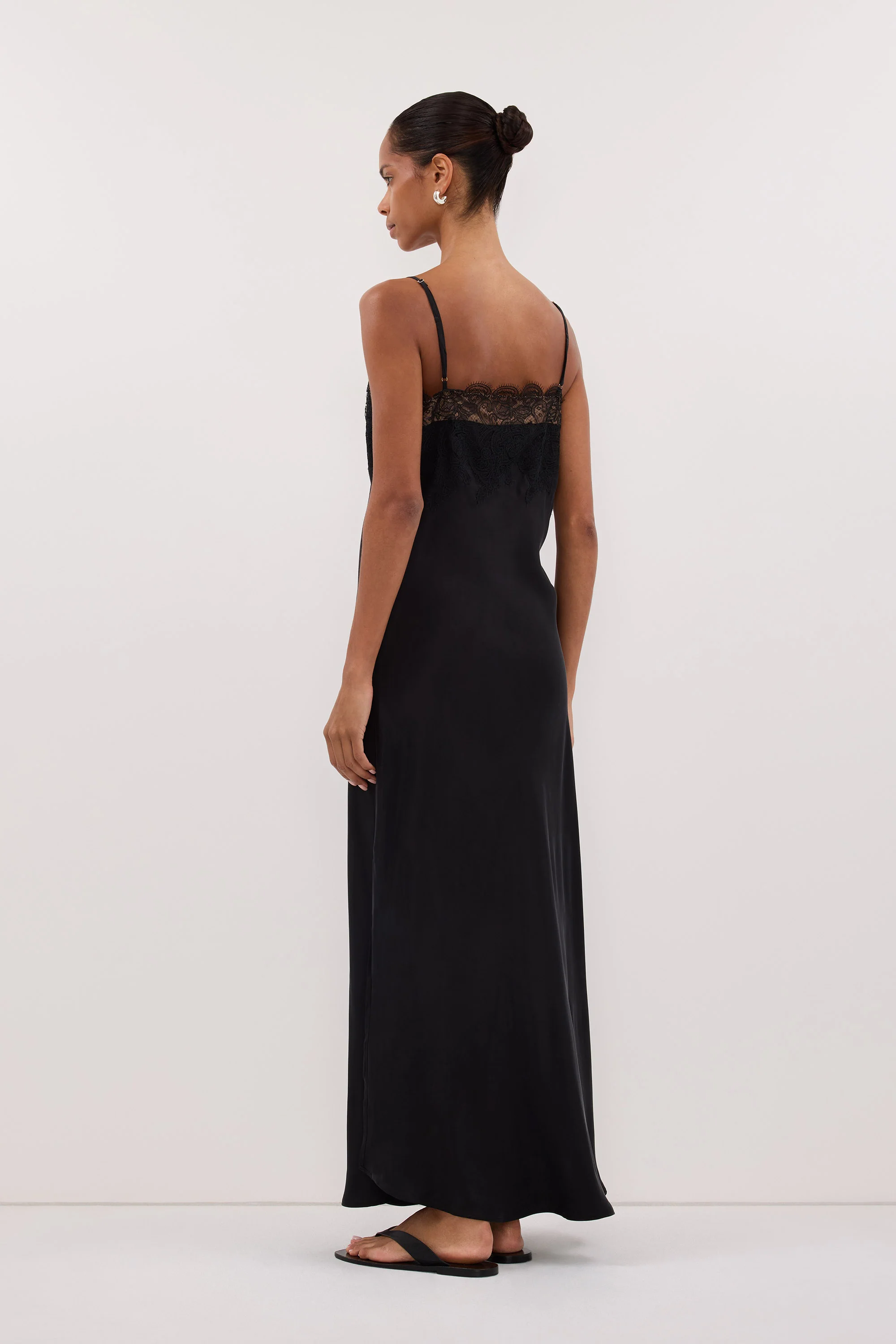 MINA BLACK CUPRO LACE DRESS - Image 4
