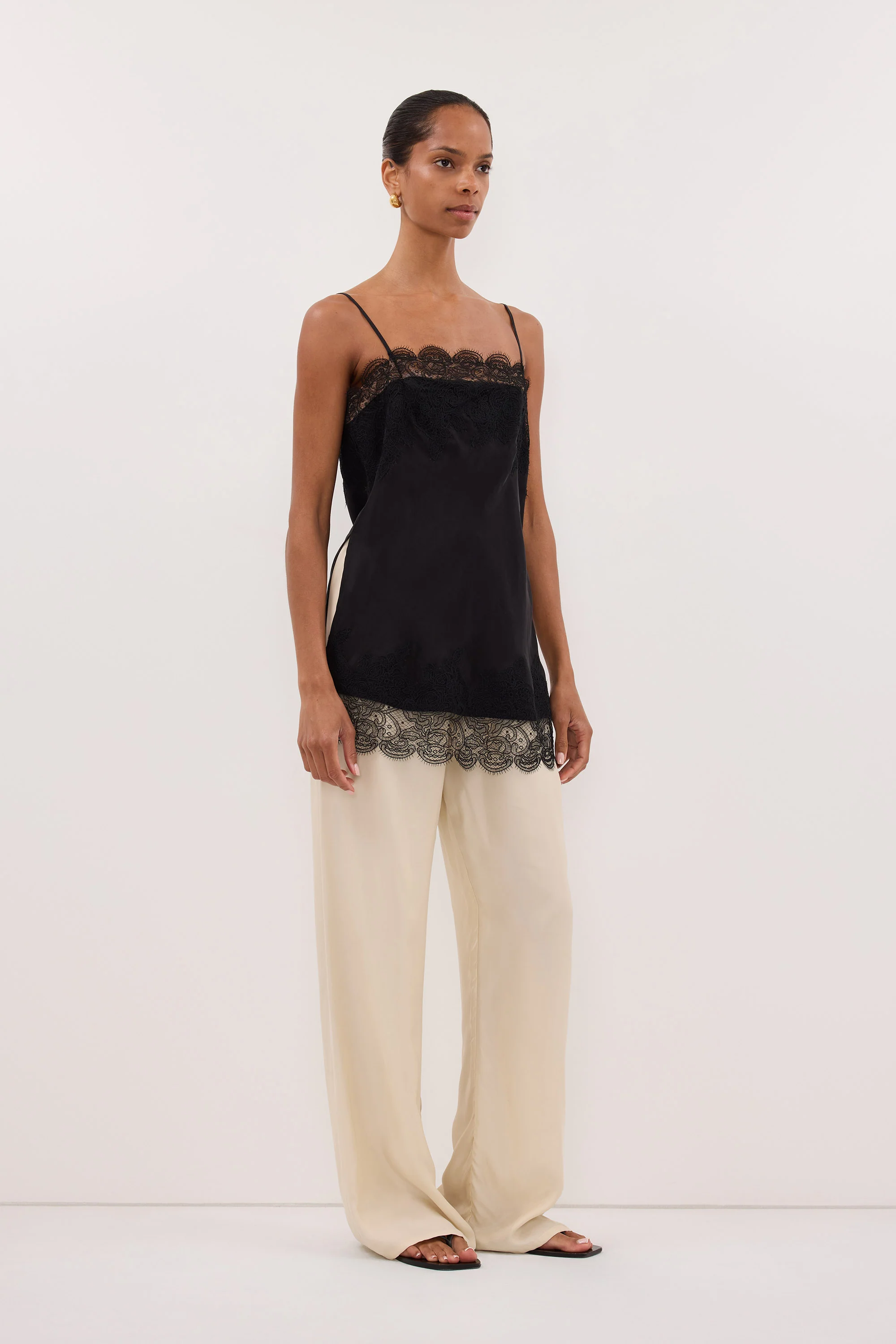 MINA BLACK CUPRO LACE TOP - Image 3