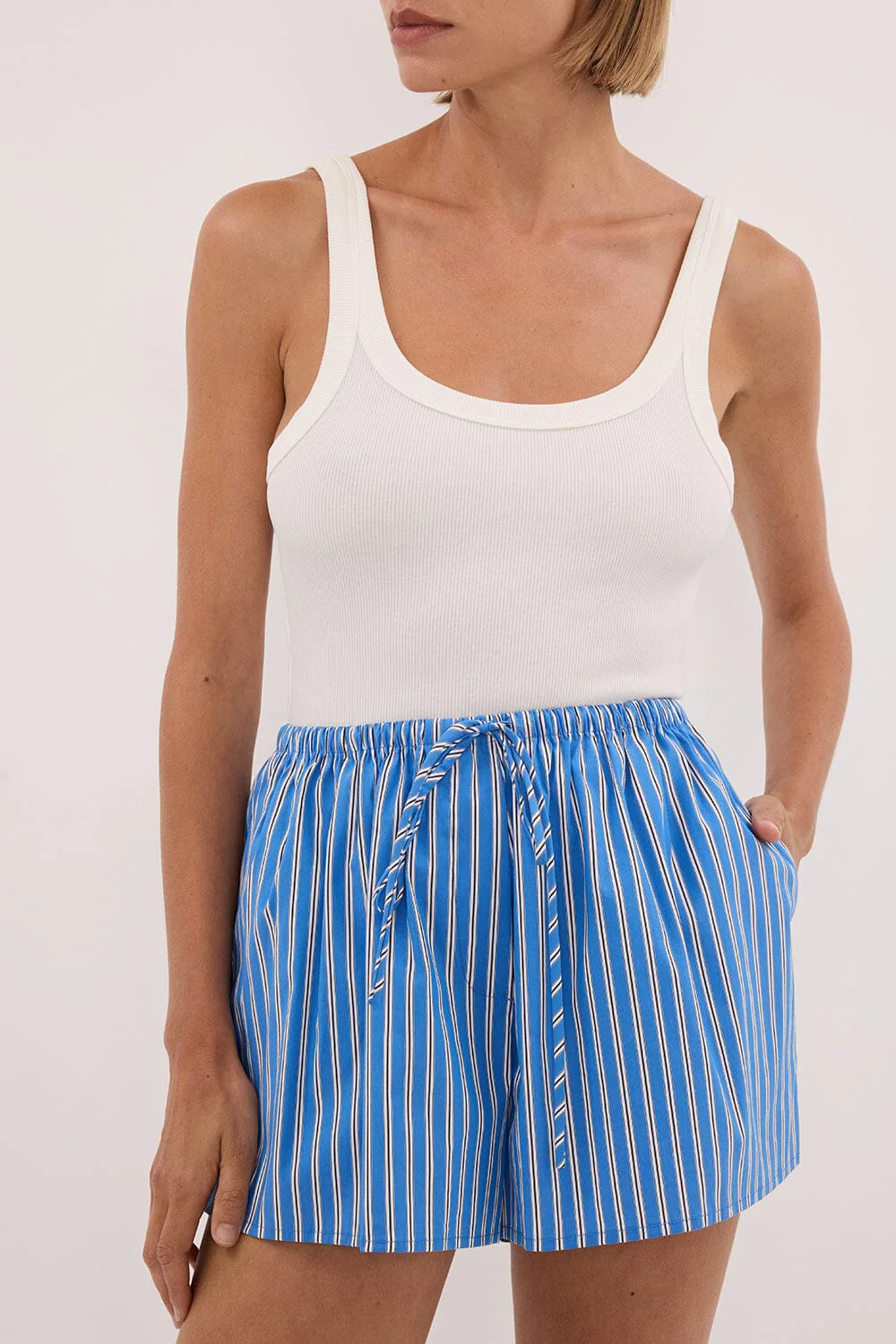 MISHA AZURE BLUE STRIPE SHORT - Image 6