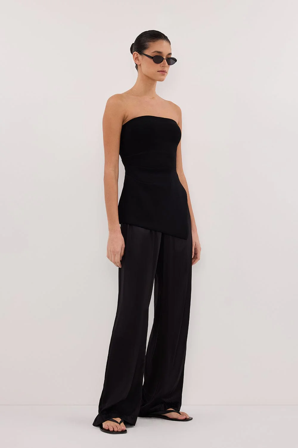 MONICA BLACK SATIN PANT - Image 4