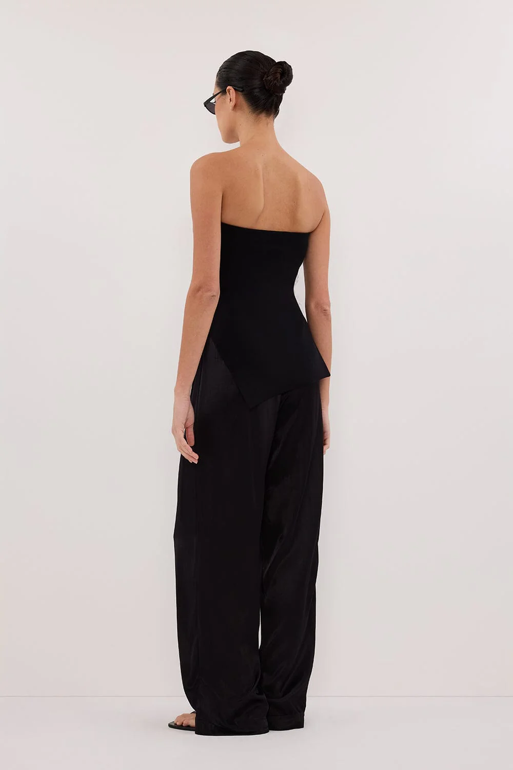 MONICA BLACK SATIN PANT - Image 5