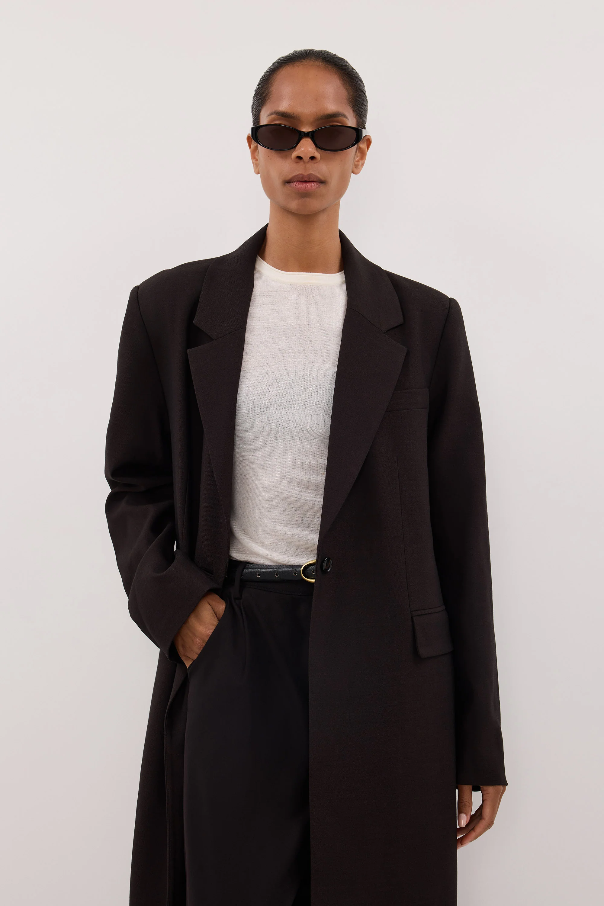 MONIQUE PEAT LONGLINE BLAZER COAT - Image 2
