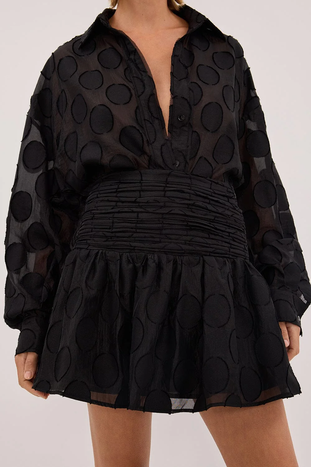 MONTANA BLACK JACQUARD MINI SKIRT - Image 5