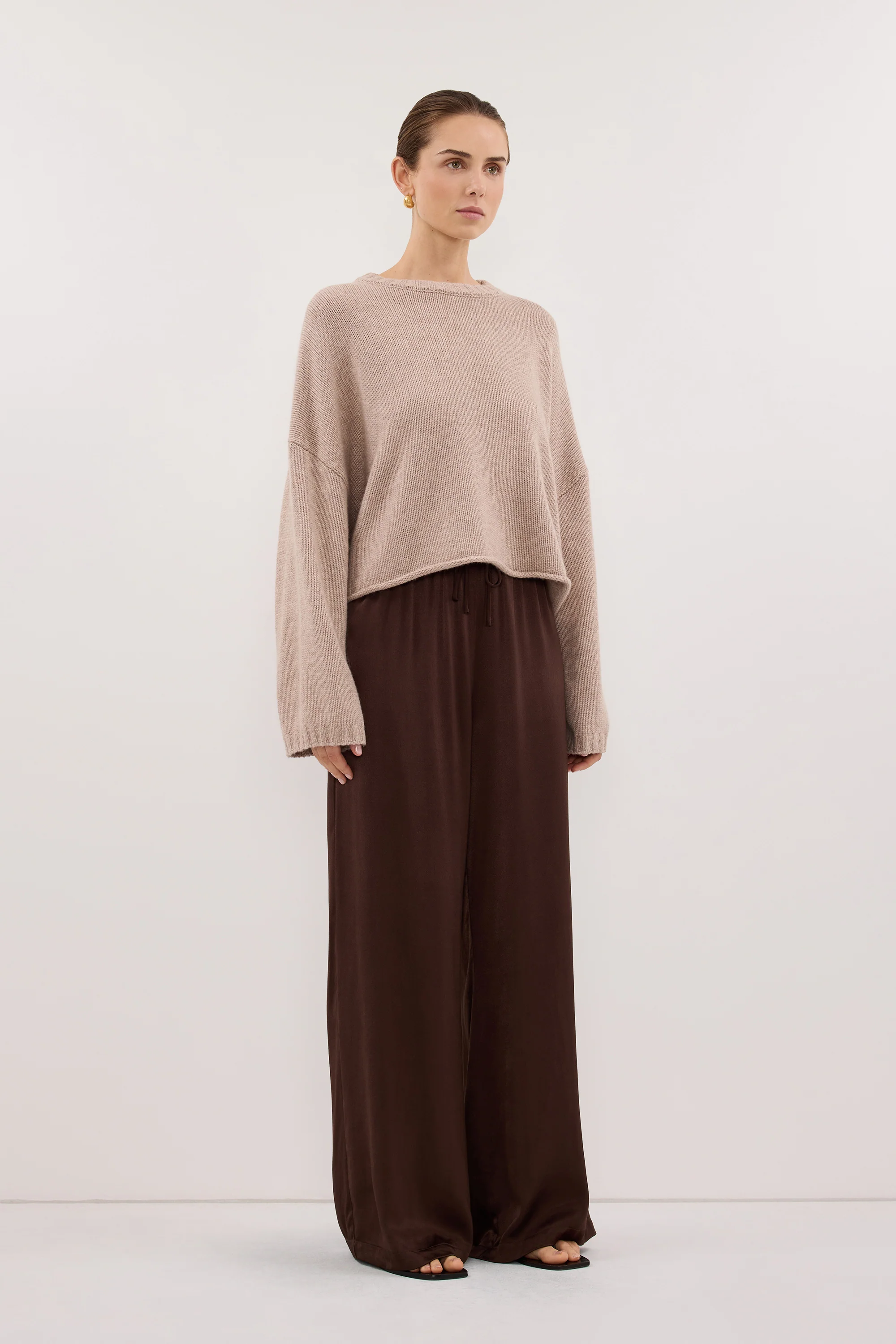 MYA BITTER CHOC SATIN PANT - Image 3