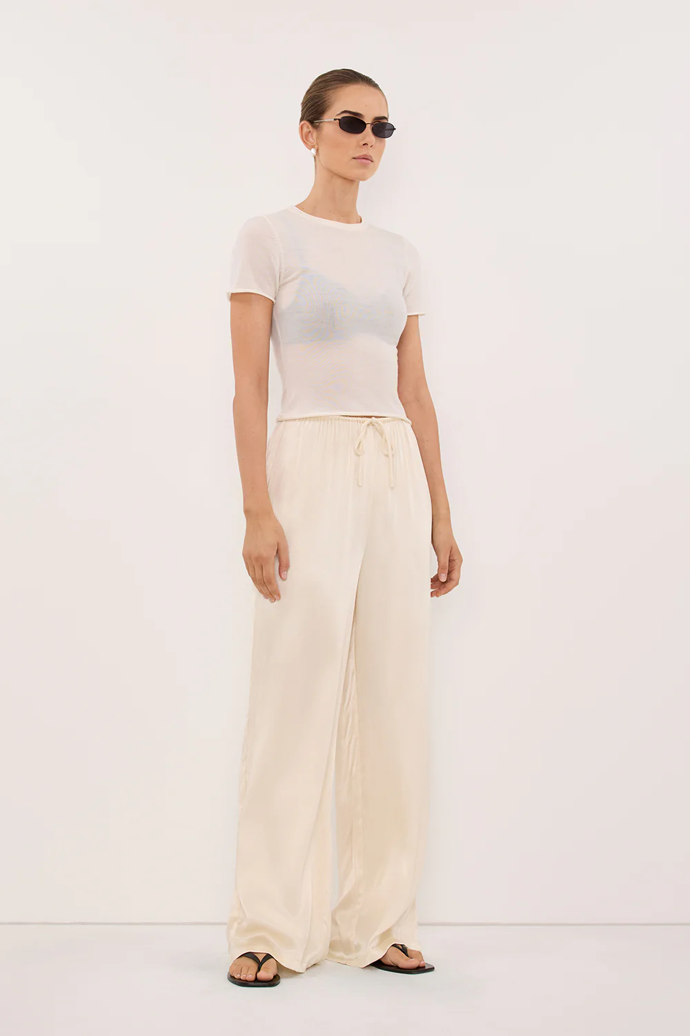 MYA CREAM SATIN PANT - Image 3