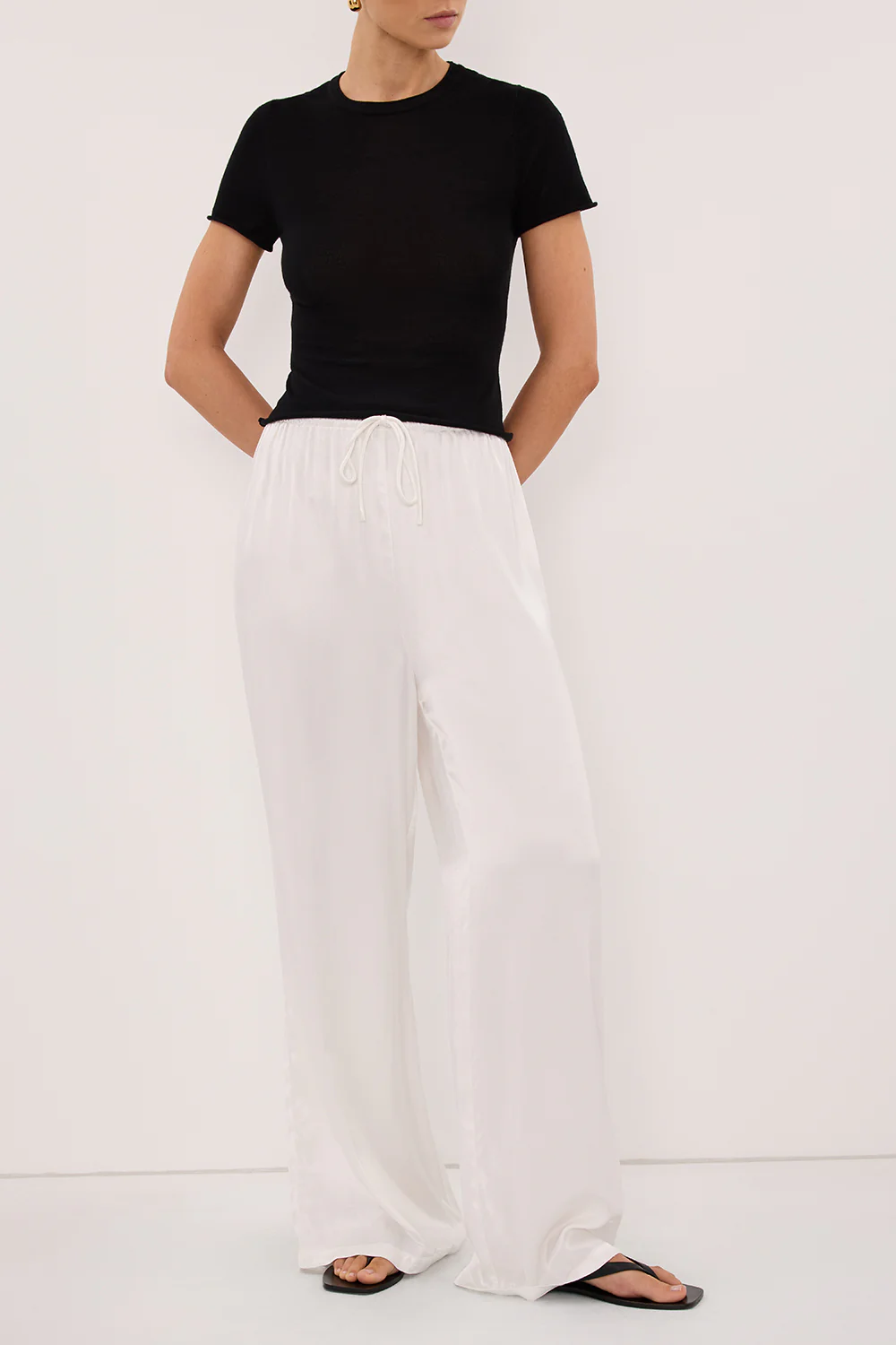 MYA WHITE SATIN PANT - Image 3