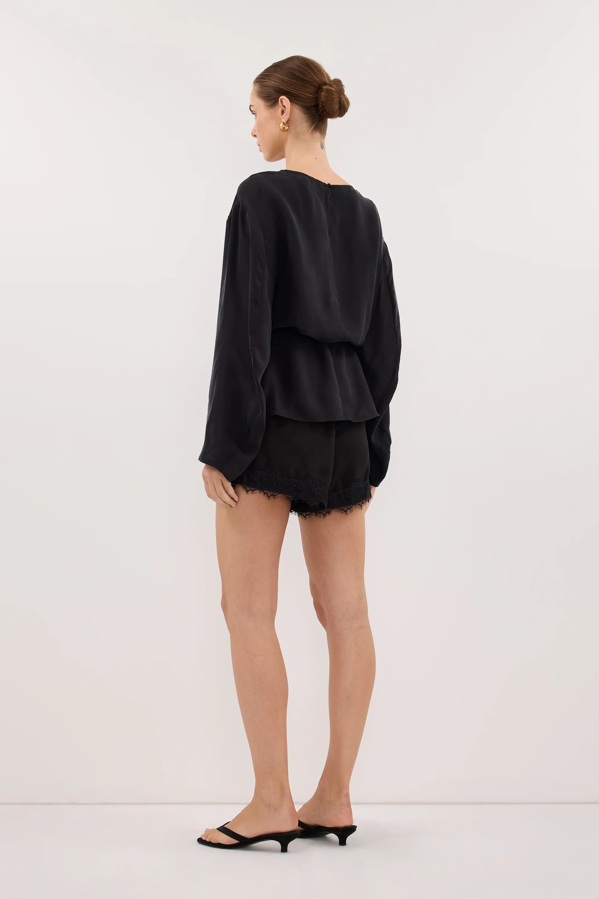 MYLAH BLACK CUPRO COCOON TOP - Image 4