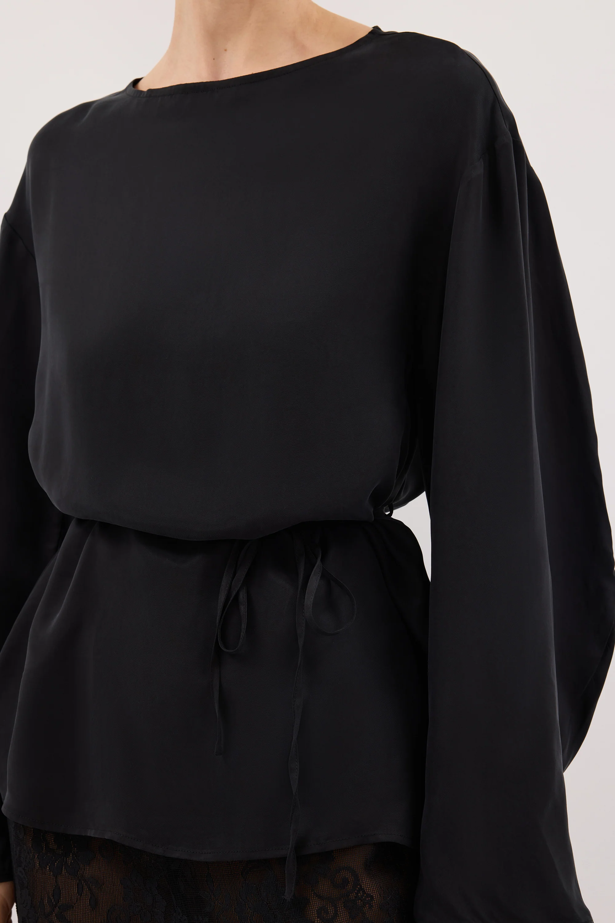 MYLAH BLACK CUPRO COCOON TOP - Image 5
