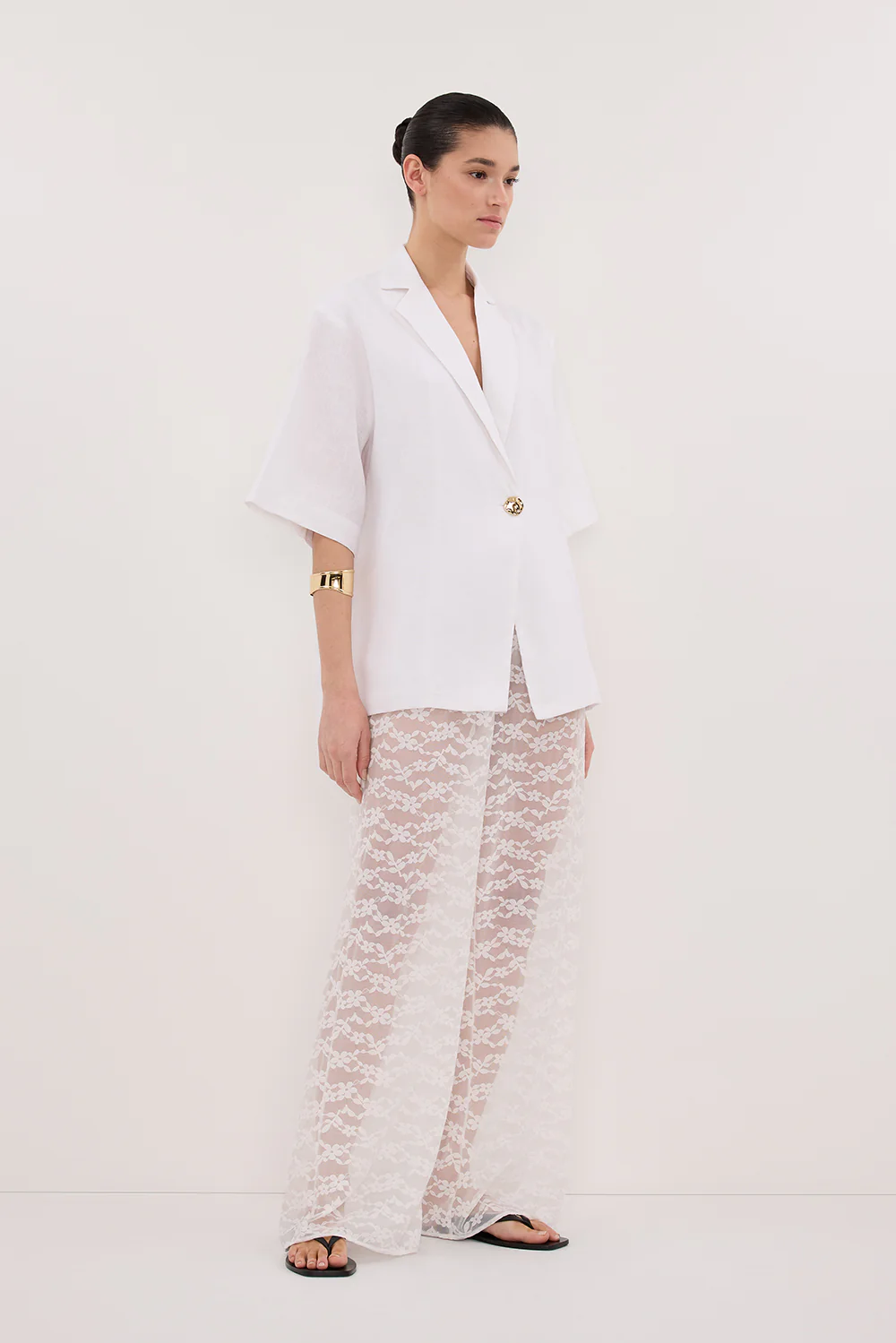 NALA WHITE LINEN RESORT SHIRT - Image 3