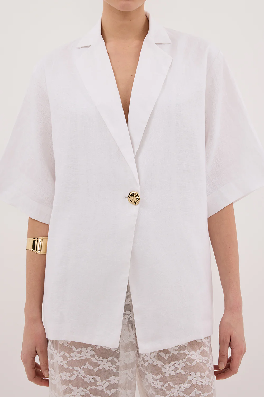 NALA WHITE LINEN RESORT SHIRT - Image 5