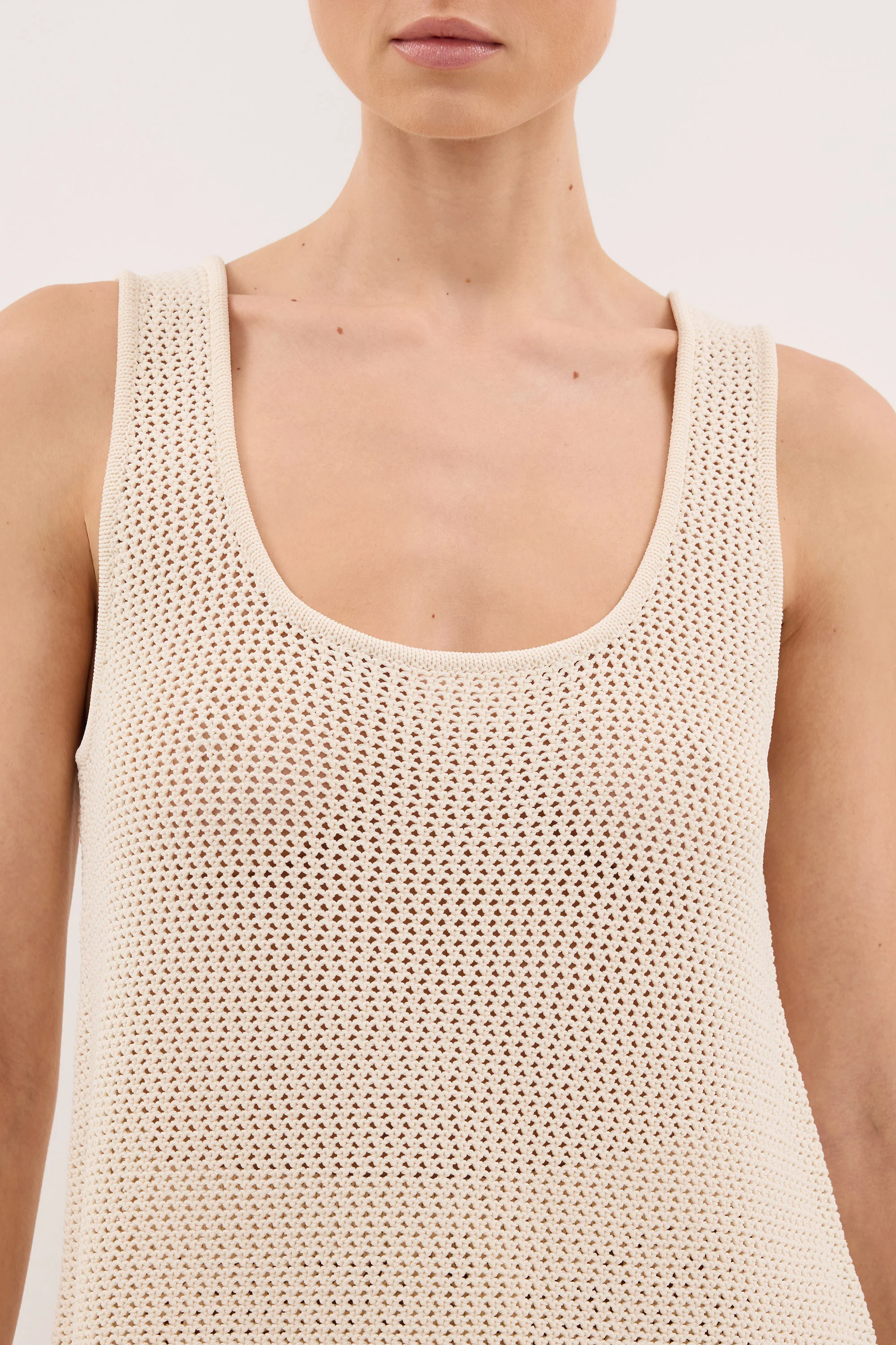 NALIA NATURAL OPEN KNIT SCOOP TANK - Image 5