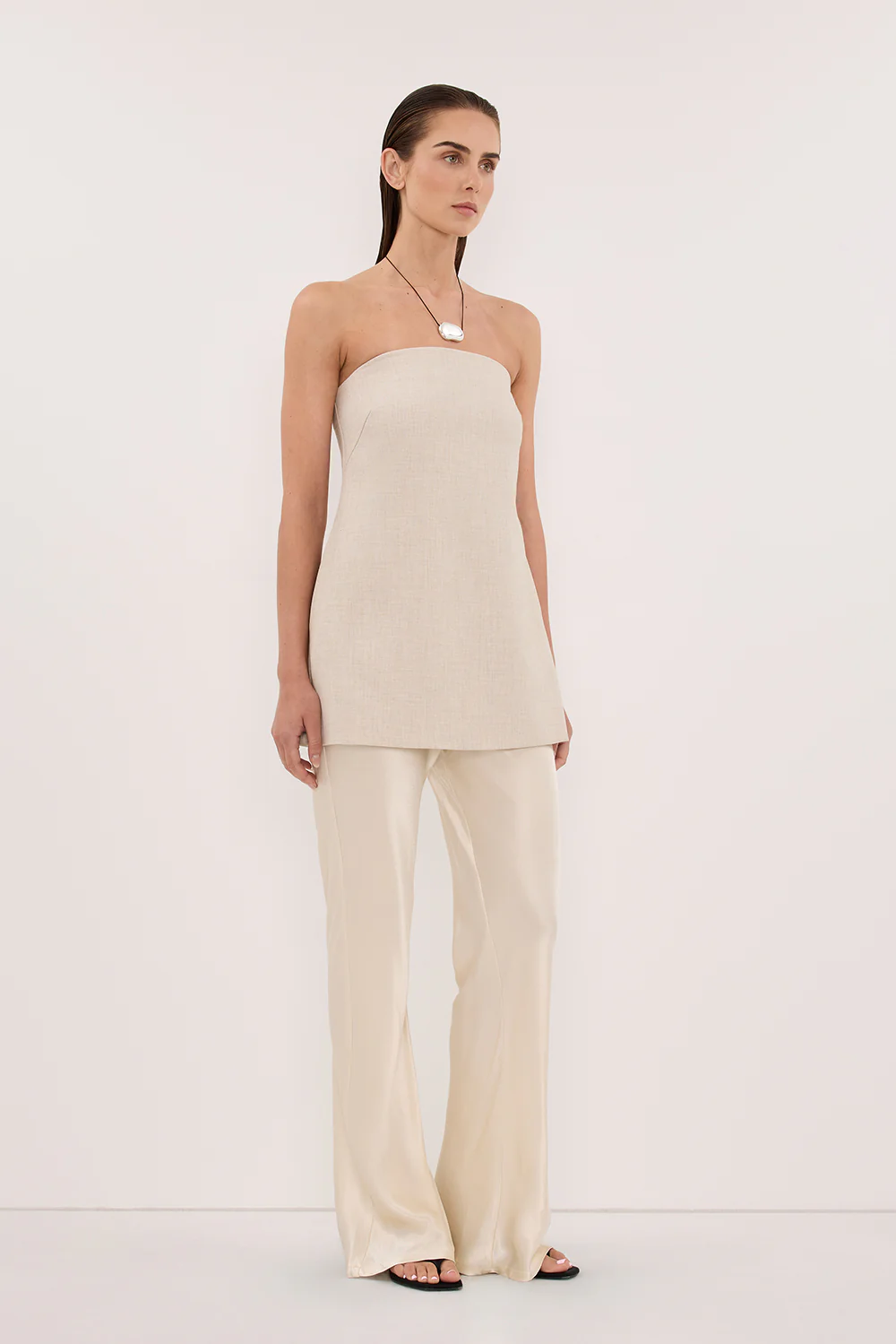 NIKKI CREAM SATIN BIAS PANT - Image 3