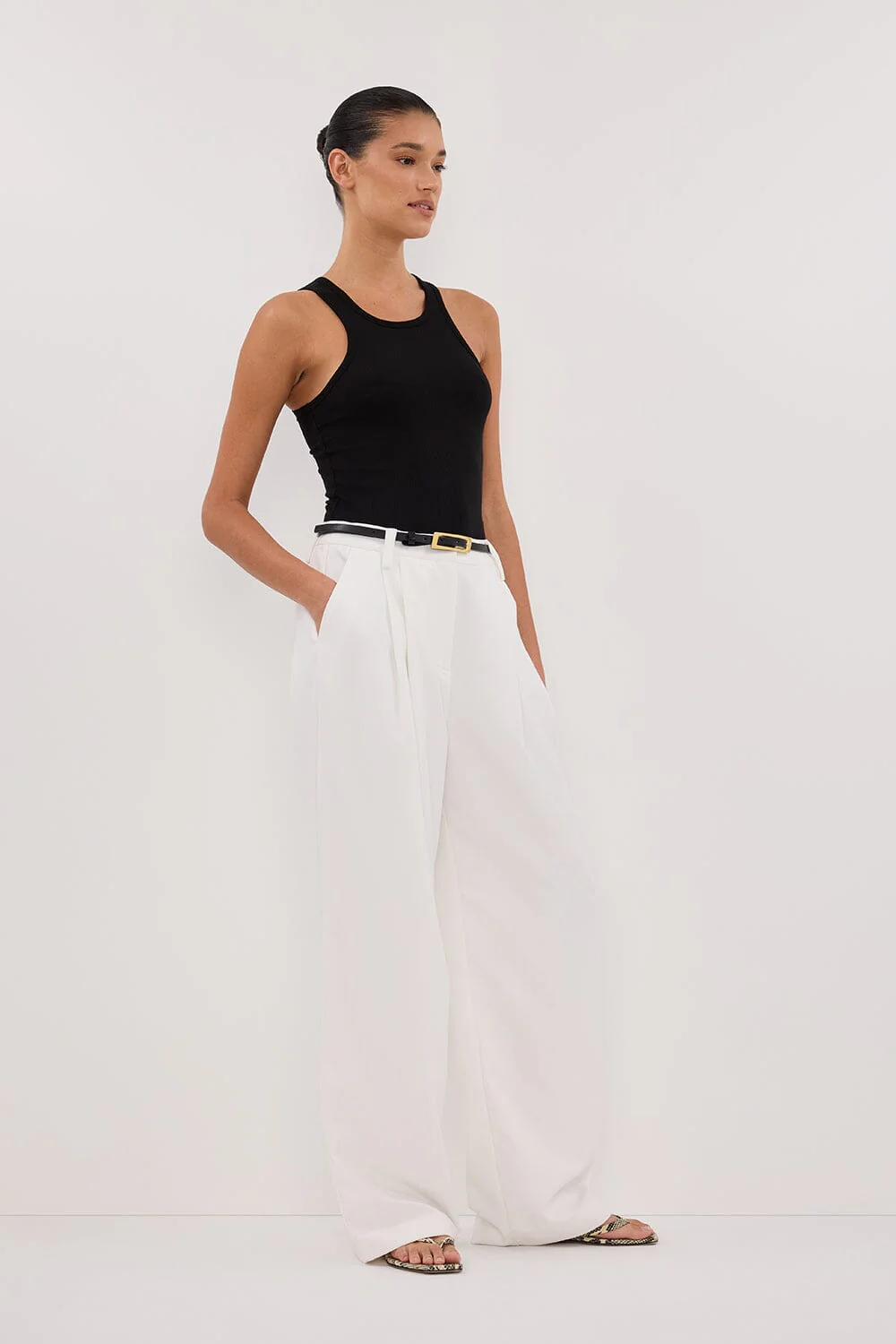 NINA BLACK RACER KNIT TANK - Image 3
