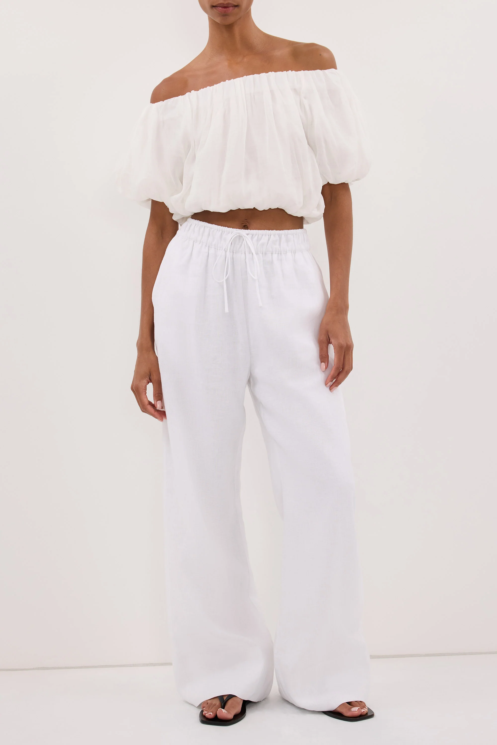 NOA WHITE LINEN PANT - Image 2