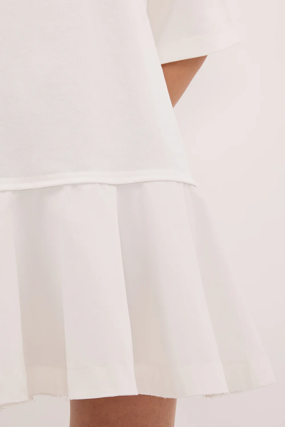 NOAH WHITE SHORT SLEEVE RUFFLE MINI DRESS - Image 5