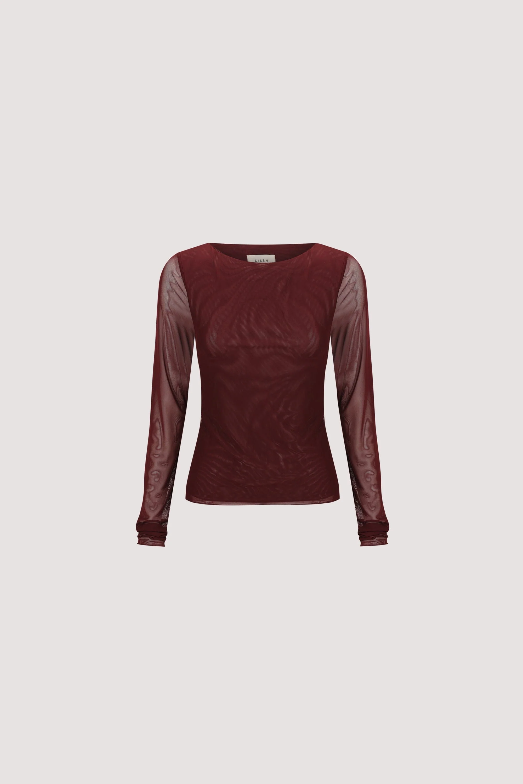 NYRA WINE LONG SLEEVE MESH TOP - Image 8