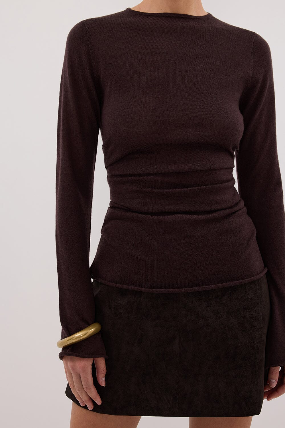 OAKLAND CHOC FAUX SUEDE MINI SKIRT - Image 5