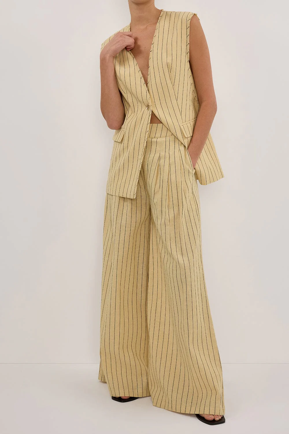 OLLIE DUNE STRIPE WIDE LEG PANT - Image 3