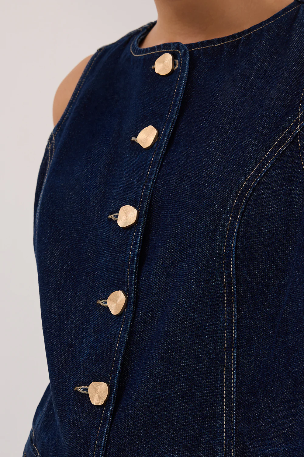 OLLY INDIGO DENIM VEST - Image 5