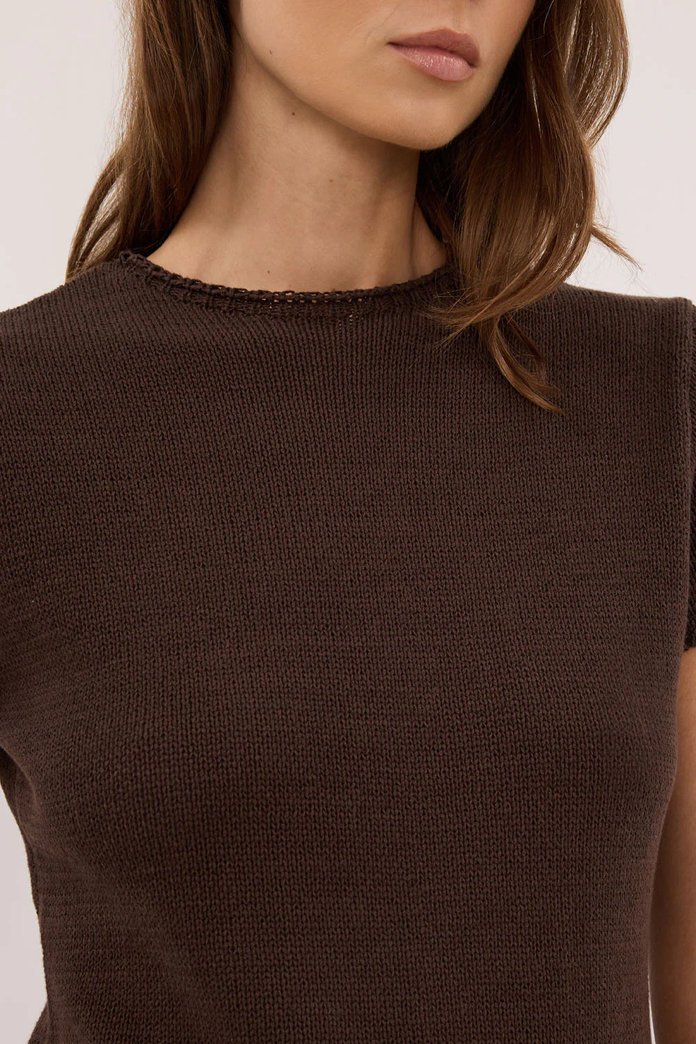 ORIA BURNT CHOC COTTON BABY TEE - Image 5