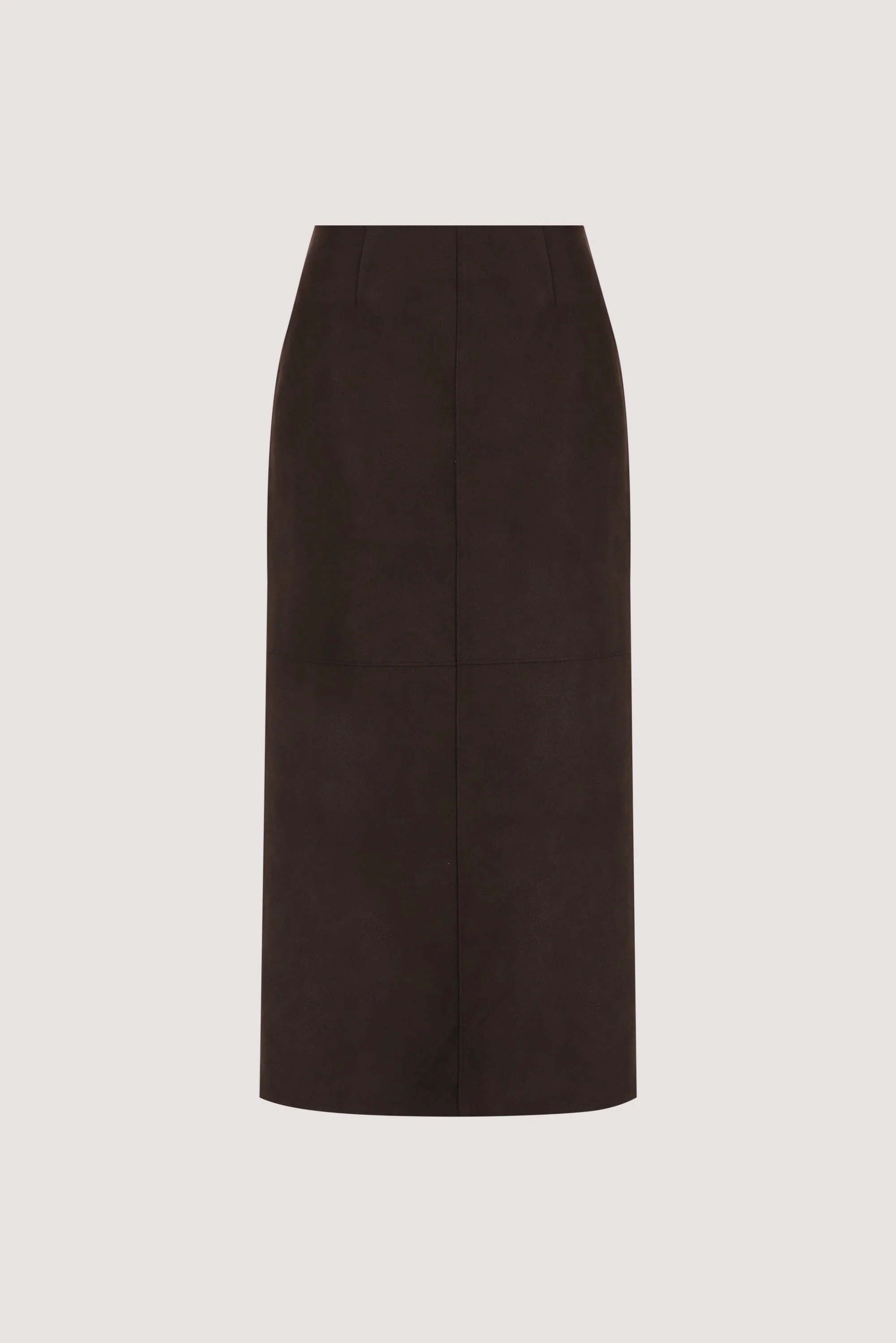 OTIS BITTER CHOC FAUX LEATHER MIDI SKIRT - Image 8