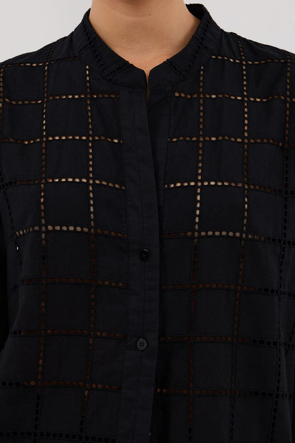 OWEN BLACK SLEEVED BRODERIE SHIRT - Image 5