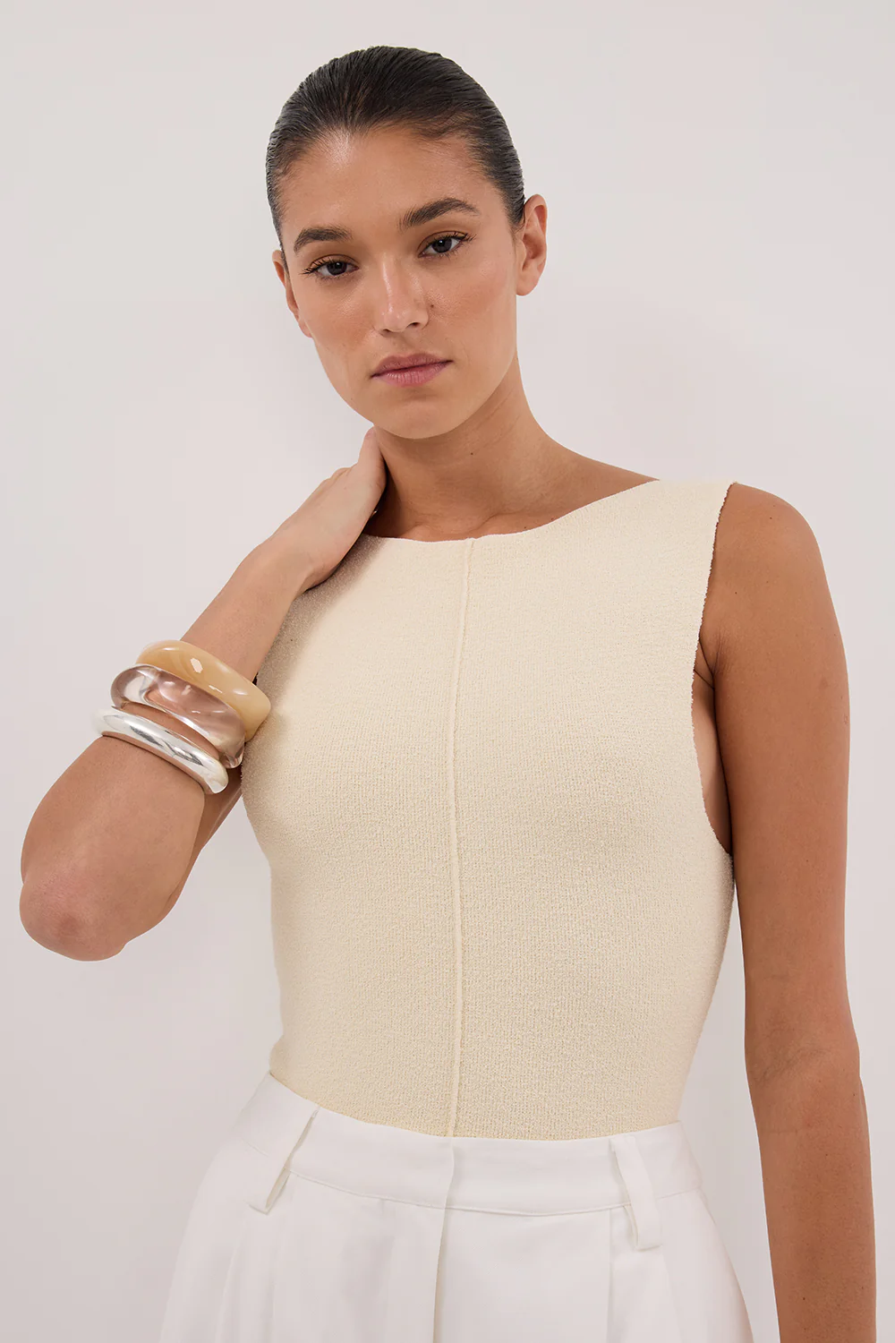 OWEN CREAM BOAT NECK TOP - Image 2