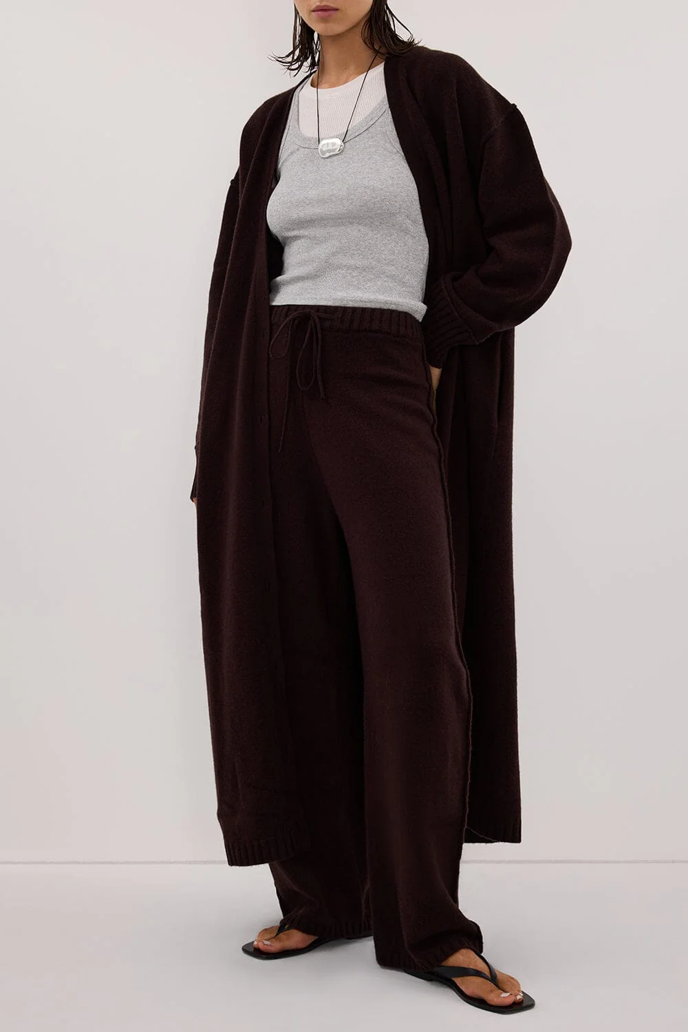 PAIGE CHOC WOOL KNIT PANT - Image 2