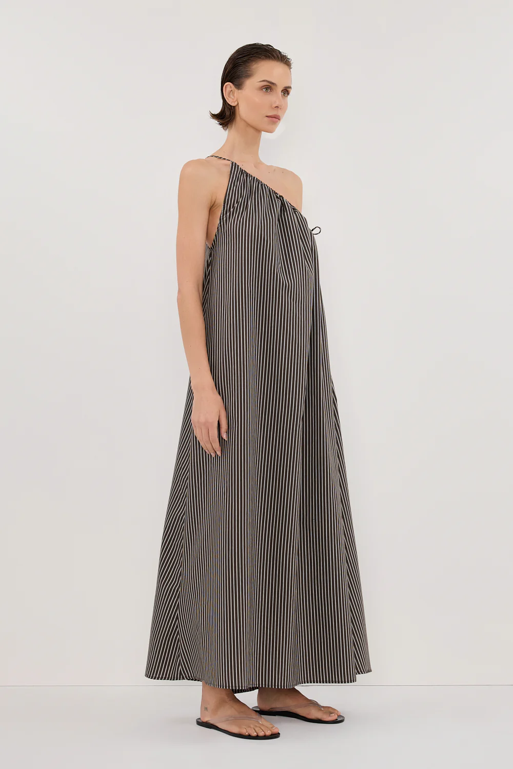 PALMA BITTER CHOC SILK BLEND MIDI DRESS - Image 3